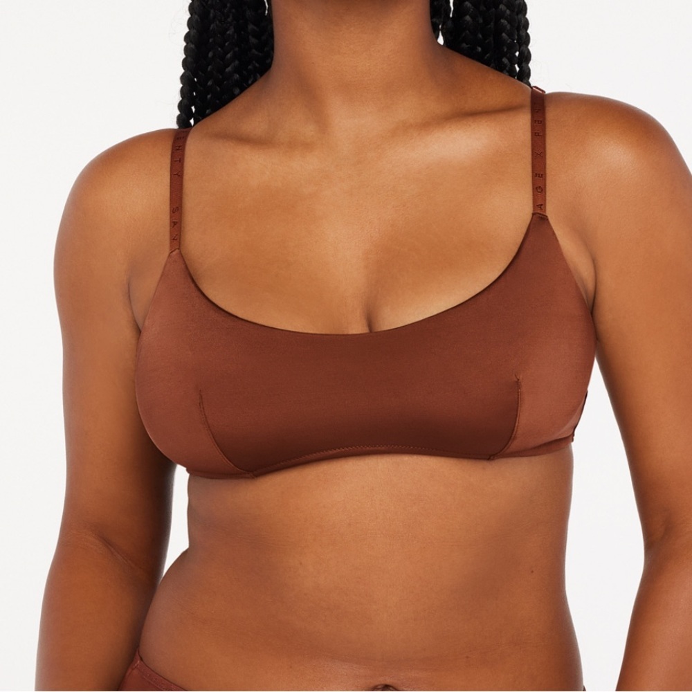 Savage X Fenty Core Microfiber Bralette Size Medium Brown Nude
